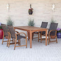 Amazonia Bahamas 5-Piece Patio Round Dining Table Set | Eucalyptus Wood | Ideal by Amazonia