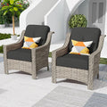 HOOOWOOO 2 Piece Patio Chairs Set, Outdoor Wicker Chairs, All Weather Resistant by DesignforBetterLife