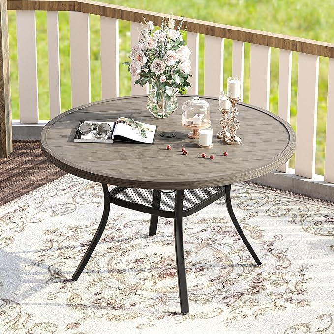 VICLLAX 47.2" Outdoor Round Patio Table by HOME