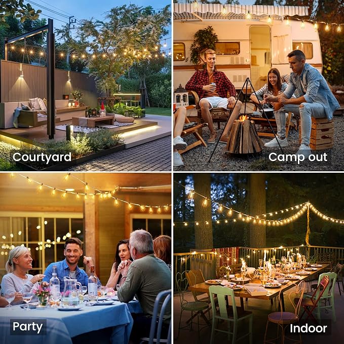 OHLUX 35FT Solar Globe String Lights Outdoor, Waterproof Solar Patio Lights - Image 4