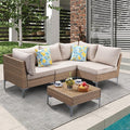 5 Piece Patio Furniture Set, Wicker Modular Outdoor Furniture by Unknown