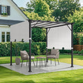 Sunjoy 9 x 9 ft. Pergola, Outdoor Patio Matte Black Steel Classic Frame Pergola by SUNJOY