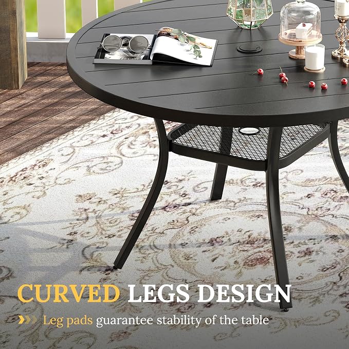 VICLLAX 41.2"x 28" Outdoor Round Patio Table - Image 6