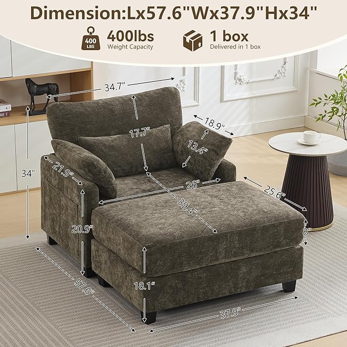 57.5" Oversized Chaise Lounge - Image 2