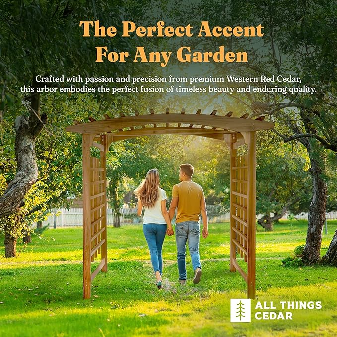 All Things Cedar 8-Foot Pagoda Arbor Garden Arch Trellis - Image 5