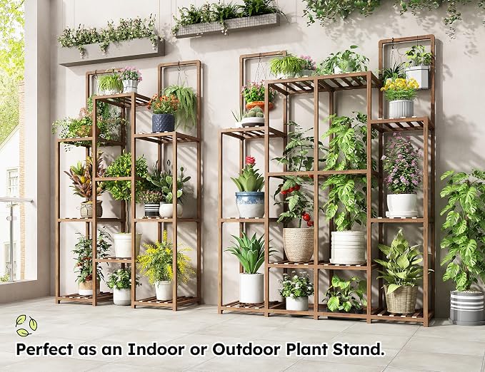 EnHomee Plant Stand Indoor Wood Plant Stand Outdoor Plant Shelves - Image 4
