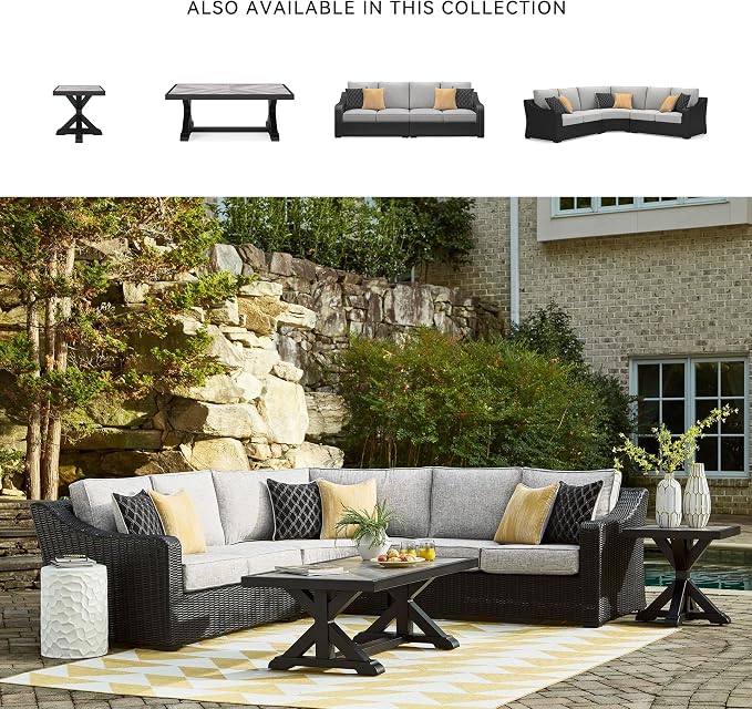 Signature Design by Ashley Beachcroft Curved Modern 3-Piece Outdoor Sectional - Image 6