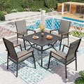 PHI VILLA 5 PCS Patio Dining Set, 4 Outdoor Aluminum Stackable Sling Chairs by PHIVILLAThepioneerofcomfortablehouseholdsupplies