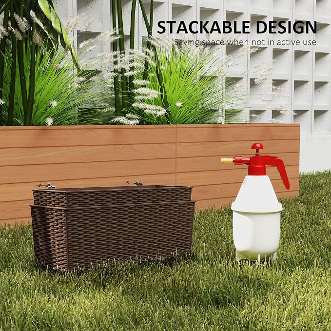 Outsunny Railing Planter Box, Hanging Flower Pots - Image 5