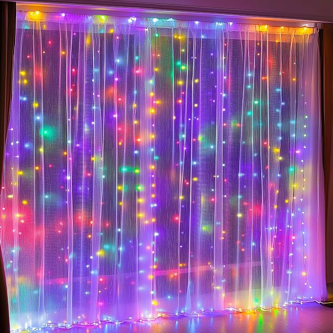 Dazzle Bright 300 LED Curtain String Lights, Christmas Fairy Lights - Image 2