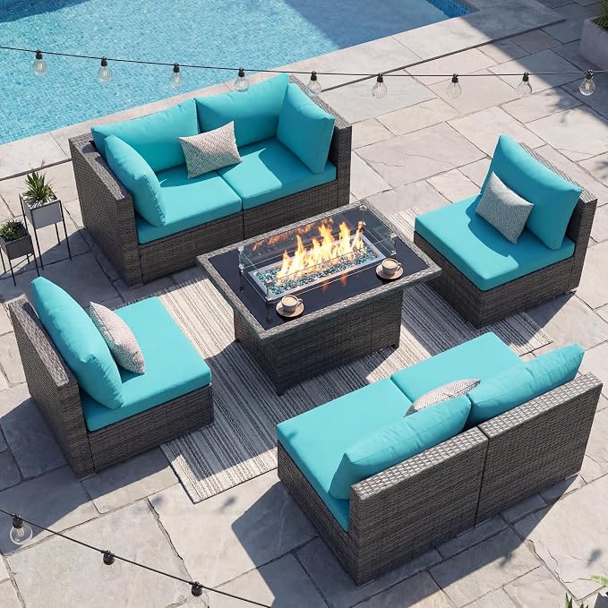 NICESOUL 7 Piece Large Modern Patio Furniture Set by NICESOUL