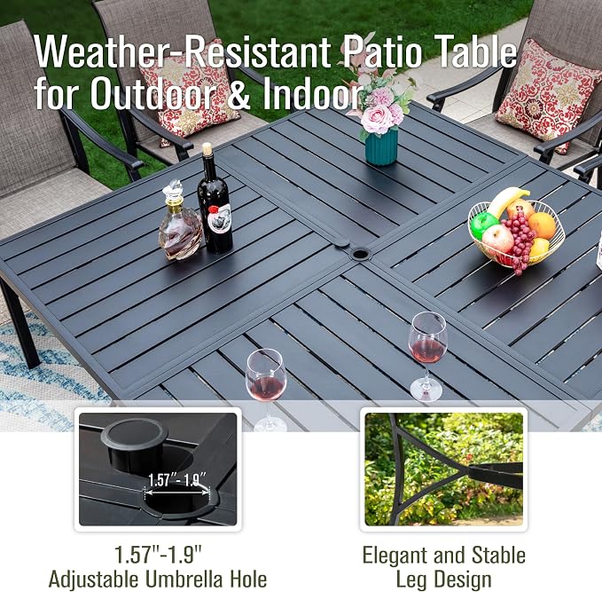 Sophia & William Patio Dining Set 9 Pieces, 8 Quick Dry Textilene Chairs and 1 - Image 6