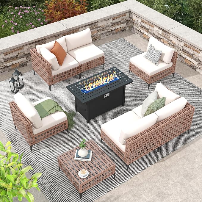 Patiorama 8 Piece Wicker Patio Furniture Set by Patiorama