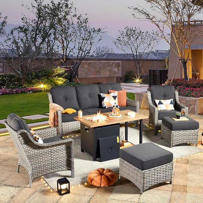 HOOOWOOO 6 Piece Patio Furniture Sets by DesignforBetterLife