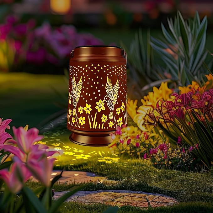 KY&BOSAM Solar Lanterns Outdoor Waterproof Hummingbird Lantern Garden Decor - Image 7