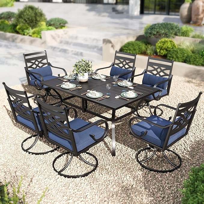 PHI VILLA 7 Pieces Outdoor Dining Set by PHIVILLAThepioneerofcomfortablehouseholdsupplies