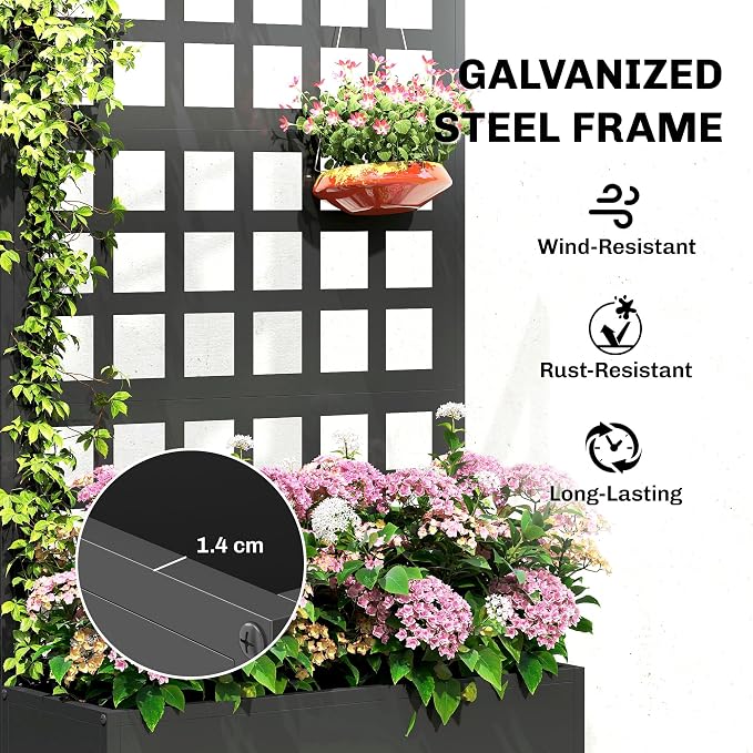 Outsunny Galvanized Raised Garden Bed - Image 3