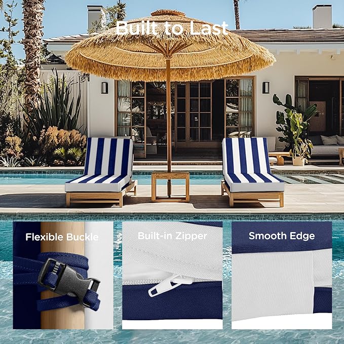 Codi Outdoor Lounge Chair Cushions, Chaise Cushion - Image 2