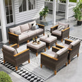 Sophia & William Patio Furniture Sets, 9 Piece Sectional Outdoor Rattan Wicker by SophiaWilliam