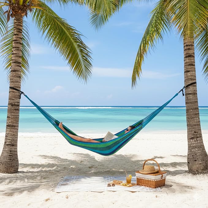 Sunnydaze Handwoven XXL Thick Cord Mayan Double Hammock - Image 9