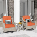 HOOOWOOO 3 Piece Patio Furniture Bistro Sets, Outdoor Wicker Swivel Rocking by DesignforBetterLife