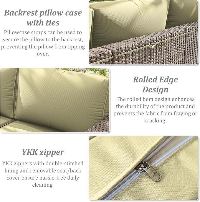 14 Pcs Outdoor Cushion Slipcovers Outdoor Patio Cushion Covers Replacement - Image 5