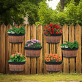Layhit 6 Pcs Wall Hanging Planters Outdoor Pot Planter Wine Barrel Planter by ShungLan