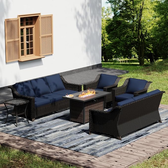 Joyside Wicker Patio Furniture Sets, 6 Pieces Upgraded Large Size Outdoor by Joyside