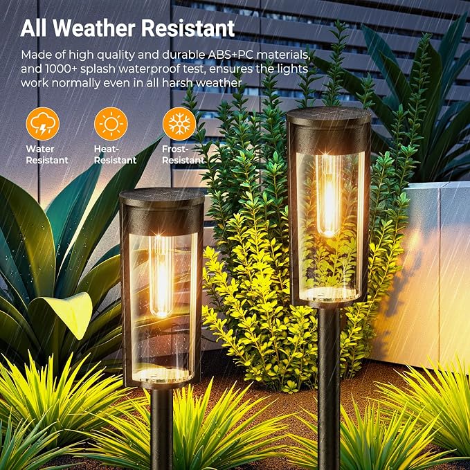 LETMY Solar Pathway Lights Outdoor, Upgraded 8 Pack Solar Lights Outdoor - Image 4