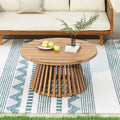 Merax Patio Outdoor Acacia Wood Round Coffee Table by Merax