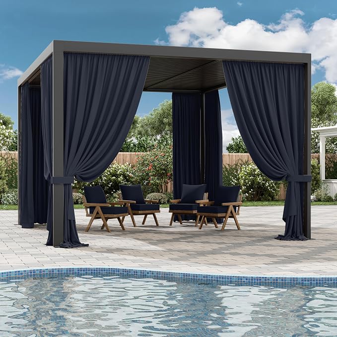 Gazebo Universal Replacement Privacy Curtain, 4-Panels Sidewall Curtains - Image 6