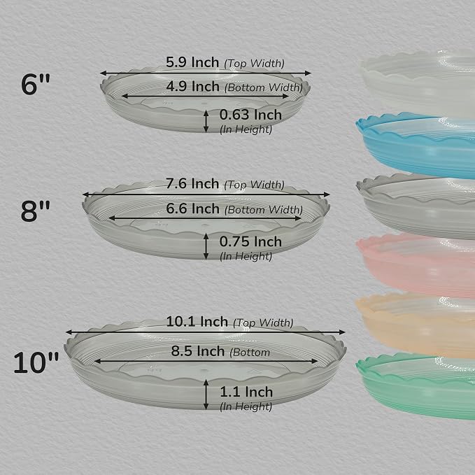 12Pcs Clear Plant Saucer, 6 8 10 Inch Durable Plastic Plant Tray, Round Plant - Image 2