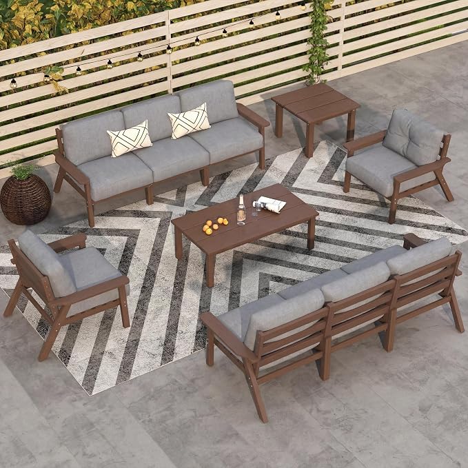 10 Piece Outdoor Patio Furniture Set, Outdoor Couch by PatioKingdom