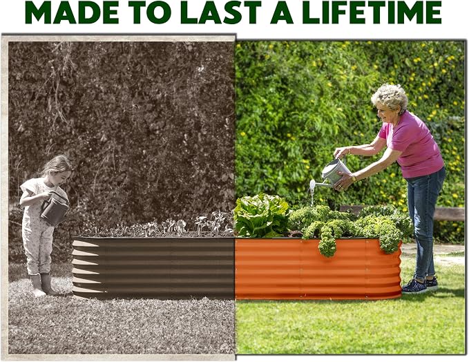 9-in-1 Galvanized Steel Raised Garden Bed // 8×2×1.5 ft Modular Planter - Image 4