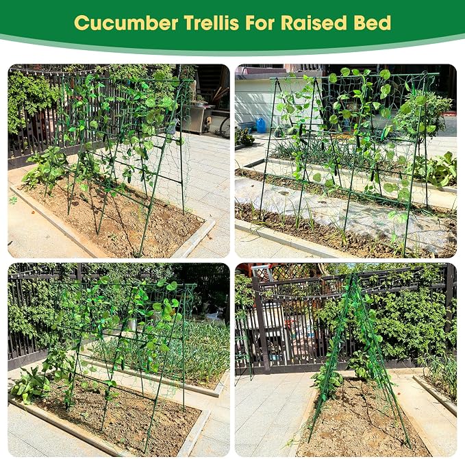 51" x 53" Cucumber Trellis for Raised Bed, A-Frame Garden Trellis for Climbing - Image 2