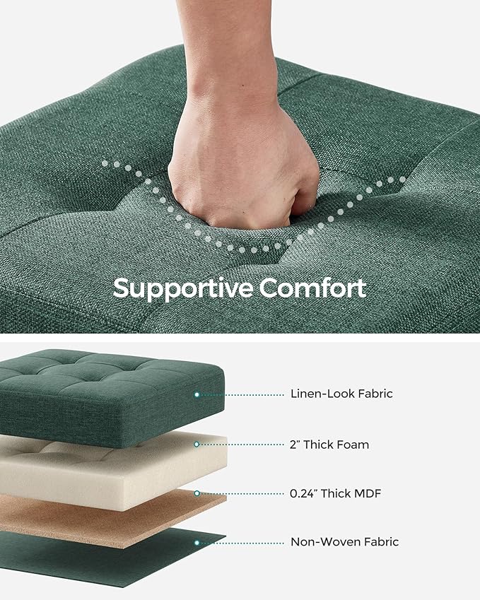SONGMICS Storage Ottoman, Small Ottoman Foot Rest - Image 4