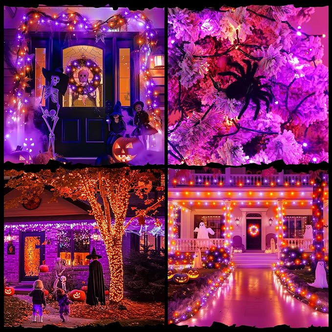 100LED Halloween String Lights 33 Ft Orange Purple Twinkle Light - Image 8