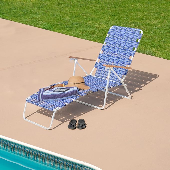 Camp & GO 4-Position Folding Web Lawn Chair Outdoor Lounger - Image 8