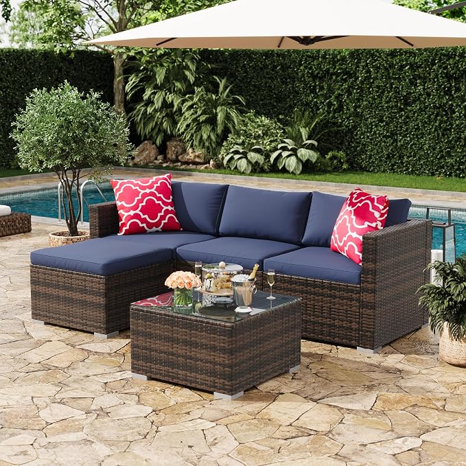 GAOMON 5-Piece All-Weather Patio Furniture Set, Convertible Outdoor Sectional - Image 3