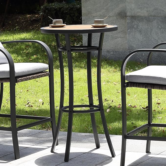 Bar Height Patio Table, 40-Inch Outdoor Pub Table Bistro Table - Image 9