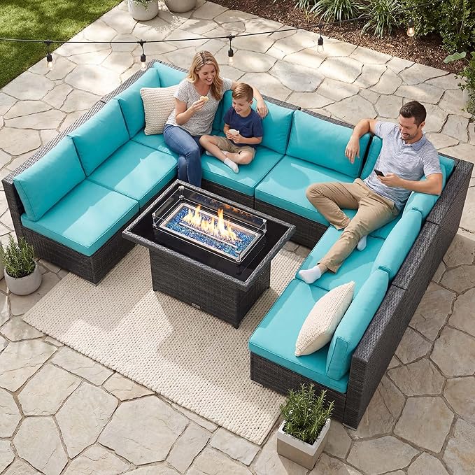 NICESOUL Extra Large 9 Piece Patio Furniture Set by NICESOUL