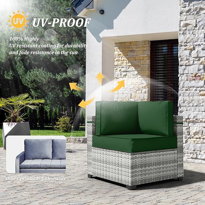 14 Pcs Outdoor Cushion Covers Patio Cushion Slipcovers Replacement Splash Proof - Image 5