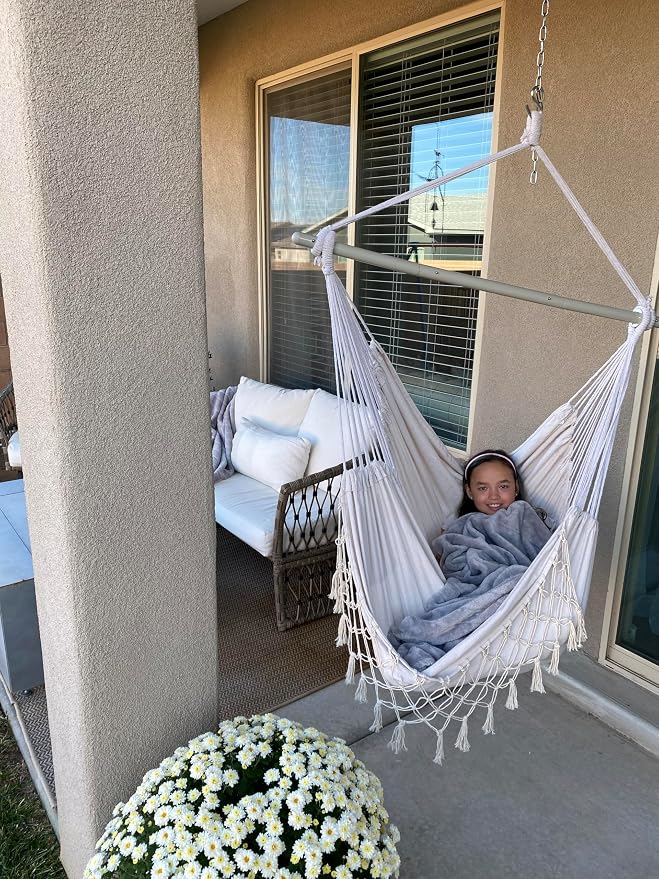 MIZTLI Hammock Chair Hanging Chair Swing Chair XXL Large Macrame Swing Indoor - Image 3