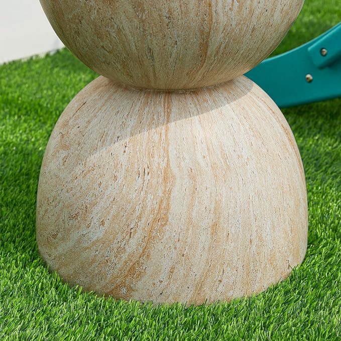 Glitzhome Outdoor Side Table, 17.75" H Decorative Garden Stool MGO Hourglass - Image 9