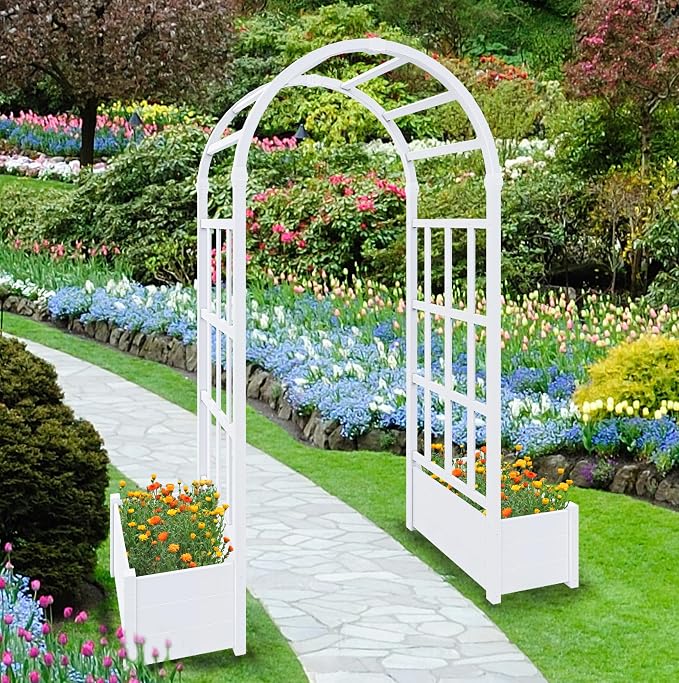 No-Dig 40" W x 86" H Vinyl Arbor by FENCETECH