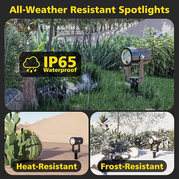 T-SUN Solar Spotlights, 2-in-1 RGB Solar Landscape Spotlights Outdoor Waterproof - Image 7