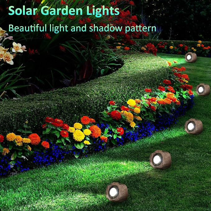 2 Pack Solar Rock Lights Outdoor, Angle Adjustable Solar Lights Outdoor - Image 5