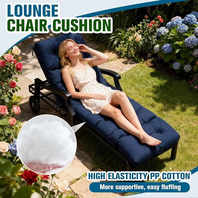 MTMR Chaise Lounge Chair Cushion Outdoor, Waterproof Seat Cushions - Image 4