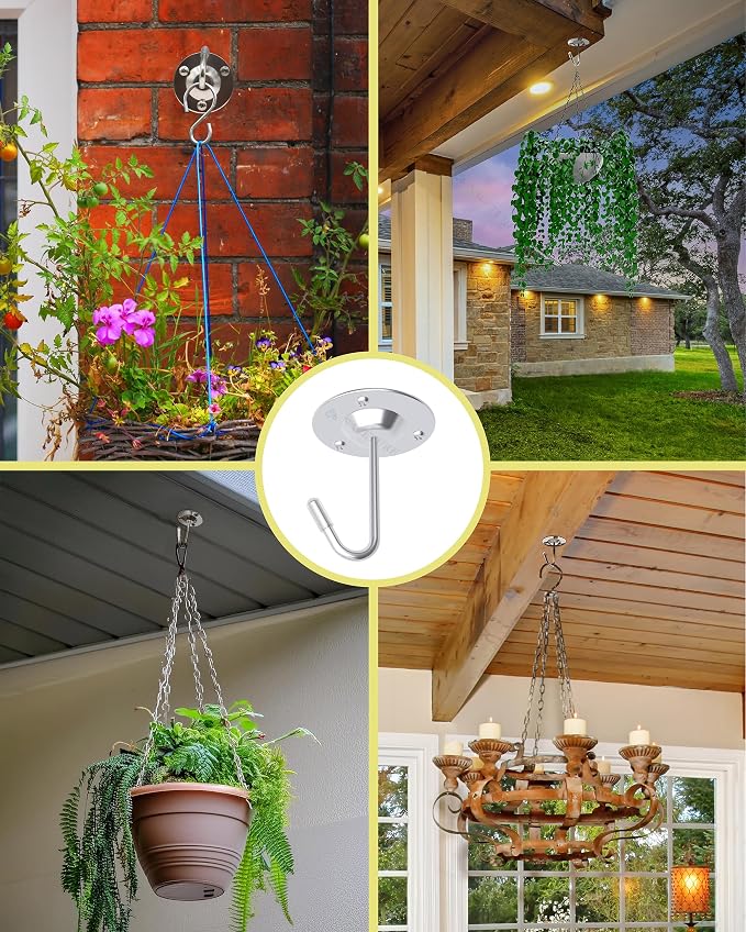 NACETURE Ceiling Hooks for Hanging Plants 3 Pack - Image 4