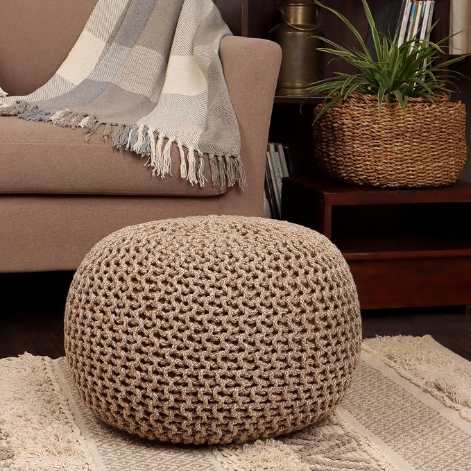 REDEARTH · Round Pouf Ottoman - Image 8